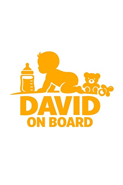 OEM Autocolant auto  "david la bord ", 10cm, Portocaliu