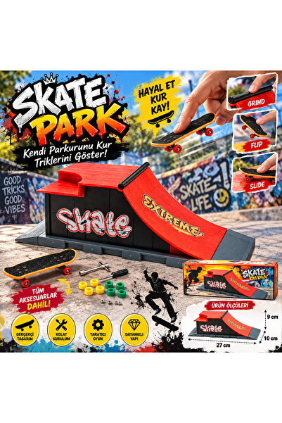 Cici Oyuncak Fingerboard Kaykay Rampası Oyun Seti 27x10x9 cm – Parmak Kaykayı...