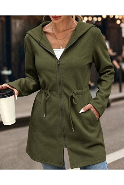 JANES Women's Long Sleeve Hooded Cap with Pocket Detail, Three Thread Seasona...