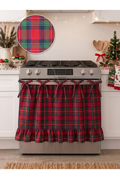 Attolya Oven Cover Coverlet Oven Coverlet with Ruffles Country House Checkere...