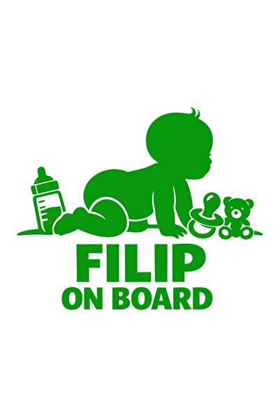 OEM Autocolant auto  "Filip la bord ", 10cm, Verde