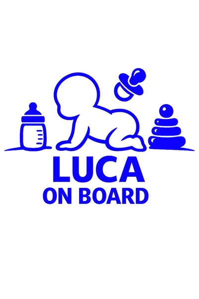 OEM Autocolant auto  "Luca la bord ", 10cm, Albastru