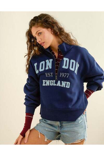 AMERICAN EAGLE سويت شيرت AE Everyday Luxe بسحاب ربعي
