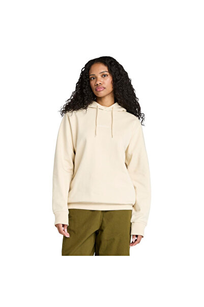 Timberland Emboridered Logo Brushback Men's Yellow Hooded Sweatshirt