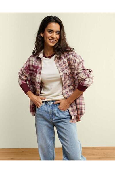 AMERICAN EAGLE قميص فلانل كبير الحجم من AE
