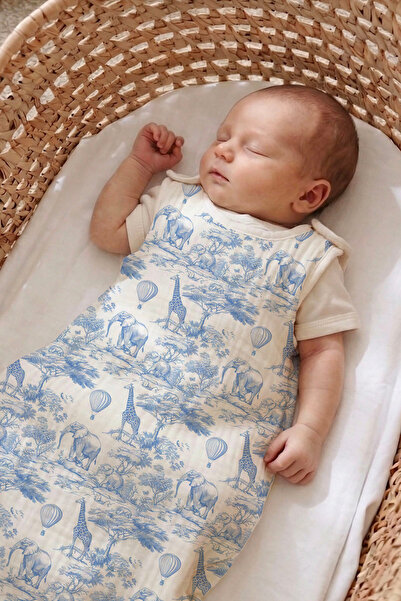 Tuğba Kuğu 4 Layer Muslin 1.2 Tog Baby Sleeping Bag (0-18 Months) - Blue Toil...