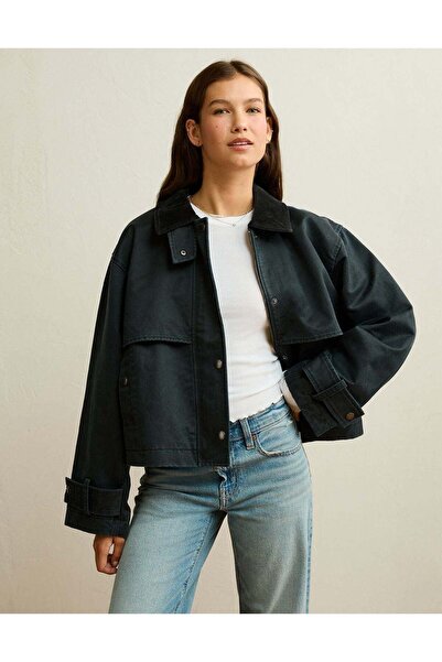 AMERICAN EAGLE AE Cropped Swing Workwear Jacket