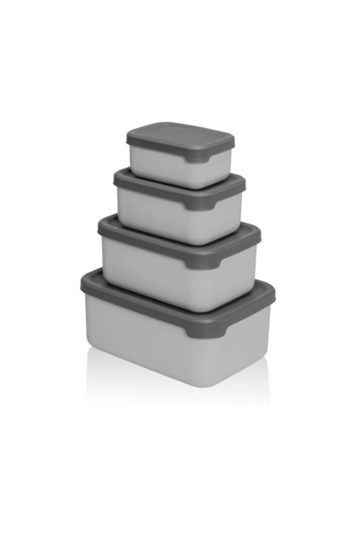 ASlife Home Set of 4 Rectangular Storage Containers 430 ml 830 ml 1600 ml 2600 ml