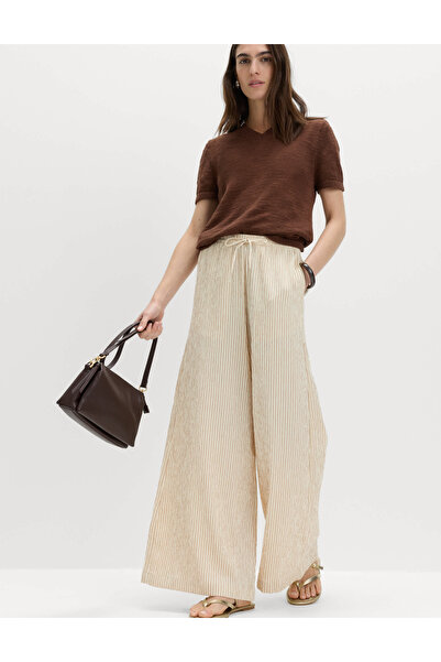 Marks & Spencer Dokulu Geniş Paça Pantolon