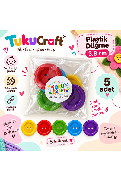 3,8 CM PLASTİK DÜĞME- 5 ADET