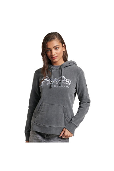 SUPERDRY Γυναικείο Βίντατζ Φούτερ με Λογότυπο Μπόροου Μ