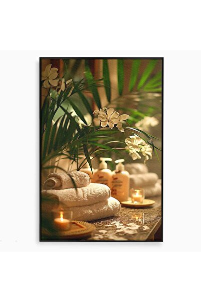 Luxcanva Tablou Canvas Oaza De Relaxare 40x60 cm cu Rama Negru Spa Meditatie ...