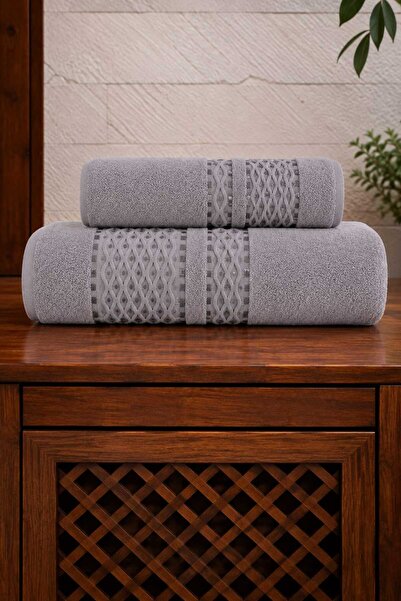 Mela Home Knitted 2-Piece Bath Towel Set - Hand and Face Towels - Dowry - Gif...