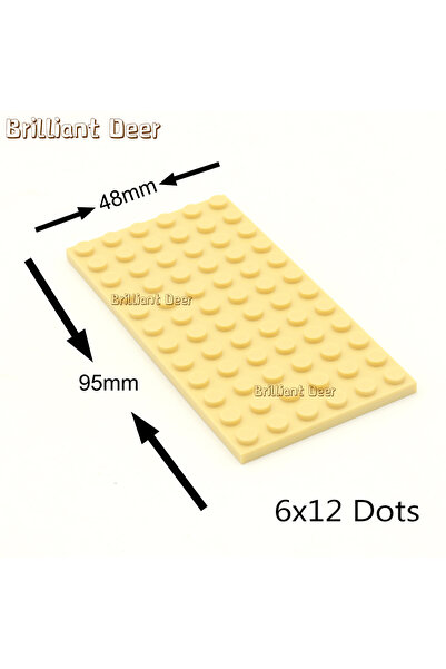 Choice 10 قطع لوحات أساسية كلاسيكية بلون بيج 6×12 نقطة، قطع بناء MOC DIY لشخص...