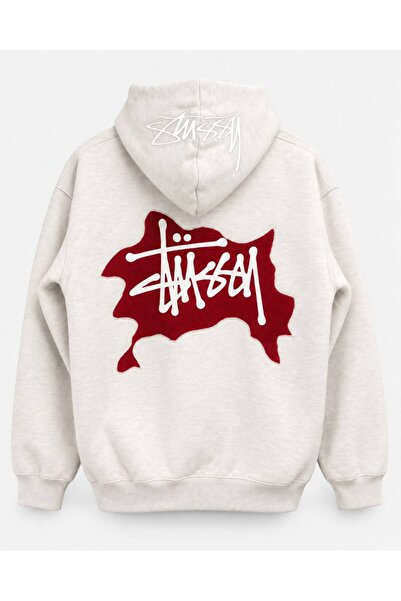 HAI COLLECTİON Women's Back Printed Hooded Oversize 3 Thread Sweatshirt Hoodie