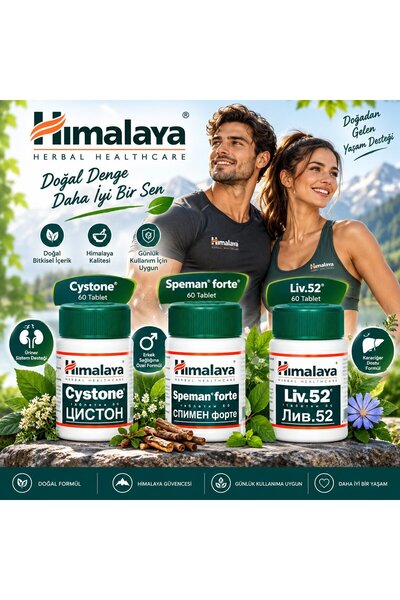 Himalaya Liv52 + Cystone + Speman Forte 60 Tablet - Detox paketi