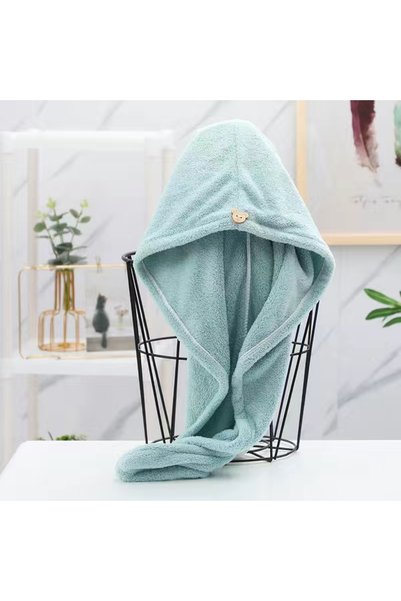 Choice منشفة شعر نسائية خضراء طويلة سريعة الجفاف مقاس 25×63 سم، منشفة ناعمة م...