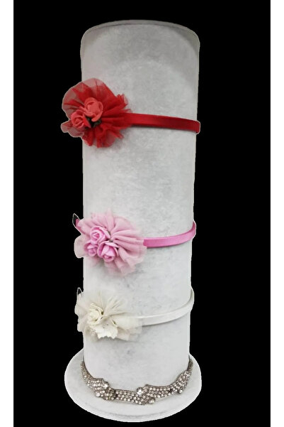MeGass Dekor Dikine Suede Fabric Gray Color 50 cm Crown Stand