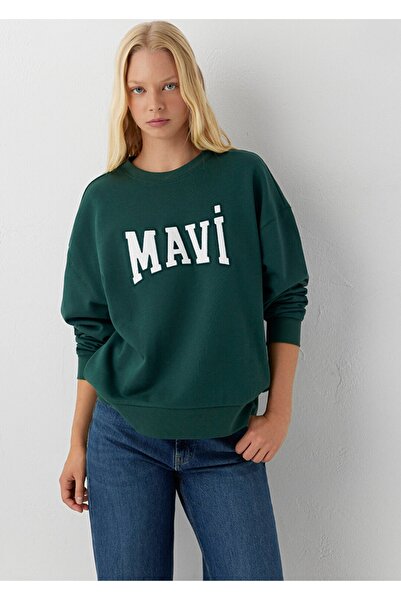 Mavi Embroidered Logo Printed Loose Fit Women's Sweatshirt.