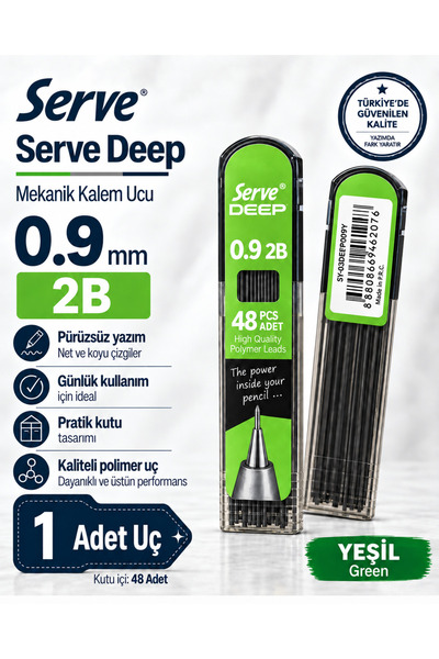 Serve Deep Mekanik Versatil Kalem Ucu 1 Adet Kutu (48 Uç İçerir) 0.3 / 0.5 / ...