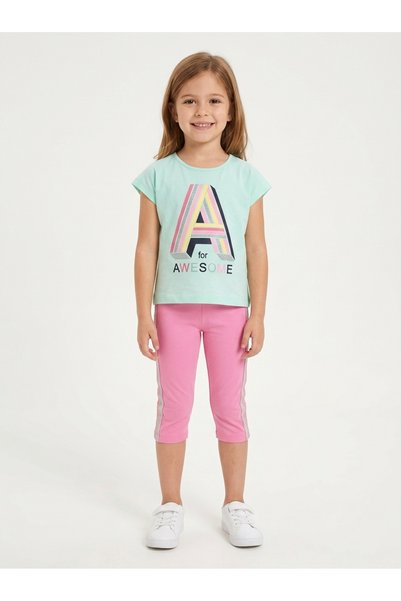 Elnino Awesome Print Leggings Girls' Set