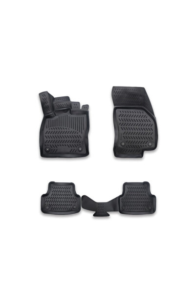 Lumi LUXURY Set de 5 covorașe de podea din cauciuc tip tavă pentru Skoda Karo...