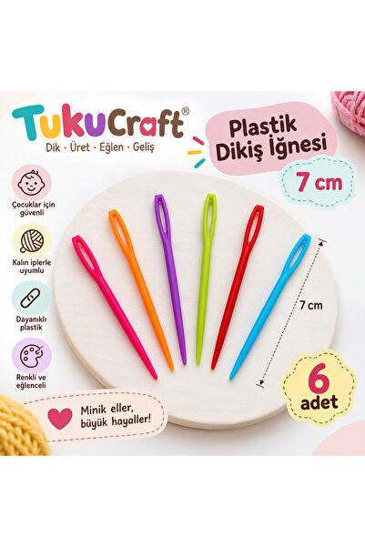 7 CM PLASTİK DİKİŞ İĞNESİ - 6 ADET