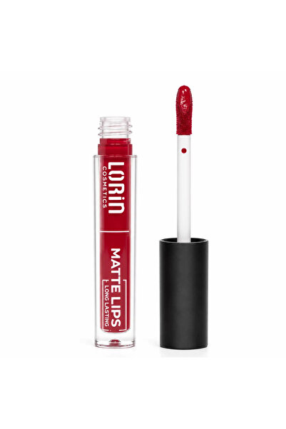 Lorin Cosmetics Λόριν Υγρό Μεταλλικό Ματ Κραγιόν # 27 (Κόκκινο της βασιλικής ...