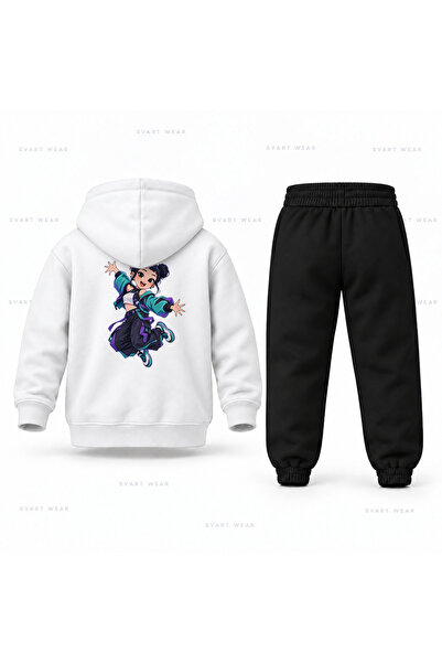SVART WEAR طقم بدلة رياضية للأطفال مطبوع عليه KPop Demon Hunters Zoey Kucuk Z...