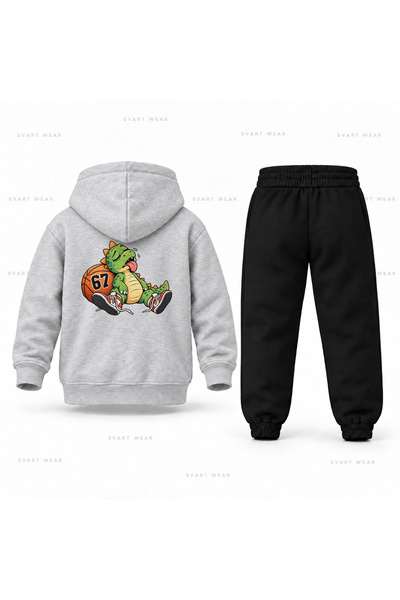 SVART WEAR طقم بدلة رياضية للأطفال مطبوع عليها Six Seven 67 Dino Mac