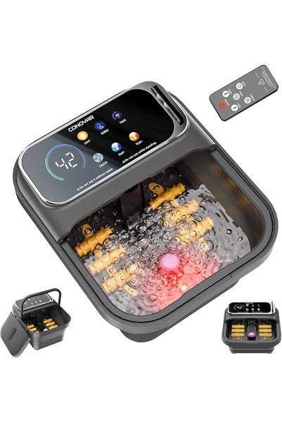 LENND Collapsible Foot Soaking Tub, Remote Temperature Control and Bubble, Fo...