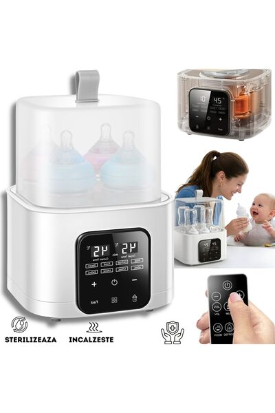 Infiniteea ™   Αποστειρωτής μπιμπερό και πιπίλας, Χωρητικότητα 4 μπιμπερό, Ηλ...