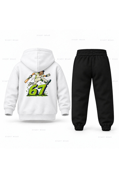 SVART WEAR طقم بدلة رياضية للأطفال بطبعة سكس سيڤن 67 سيكيرج