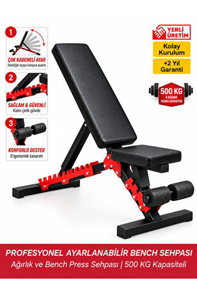 DURUH SPOR Profesyonel Ayarlanabilir Bench Sehpası Ağırlık Bench Press Sehpas...