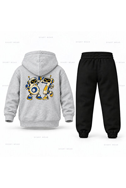SVART WEAR طقم بدلة رياضية للأطفال مطبوع عليه Six Seven 67 Dost Robots