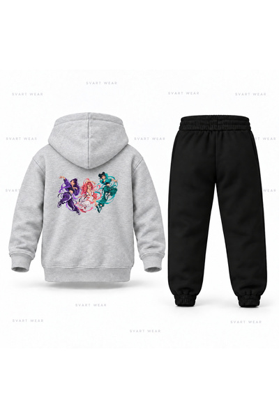 SVART WEAR طقم بدلة رياضية للأطفال مطبوع عليه KPop Demon Hunters Huntrix Moti...