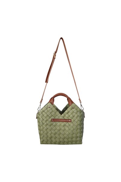 YOURHANDBAGS Haki Mozaik Sepet Çanta