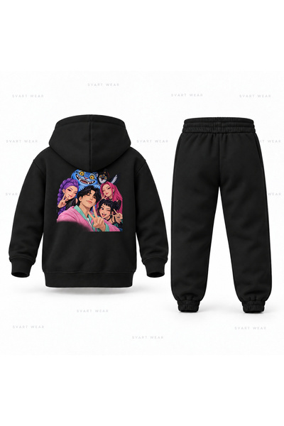 SVART WEAR طقم بدلة رياضية للأطفال مطبوع عليها صورة سيلفي لجينو من KPop Demon...