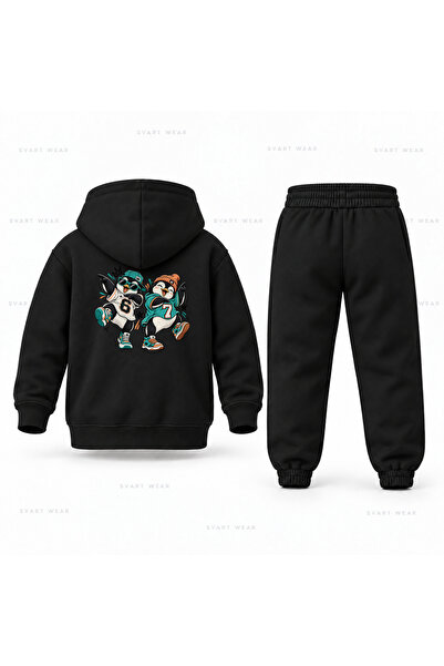 SVART WEAR طقم بدلة رياضية للأطفال مطبوع عليها Six Seven 67 Penguin Dance