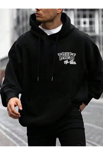 ARMHEM Front Printed Black Hooded Sweatshirt Hoodie