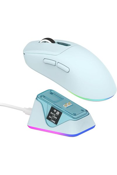 Epomaker ماوس ألعاب لاسلكي NEX Lite مع شاشات ومنصة شحن RGB
