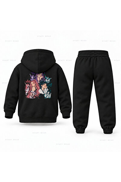 SVART WEAR طقم بدلة رياضية للأطفال مطبوع عليه KPop Demon Hunters Huntrix Draw...