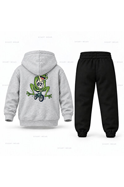 SVART WEAR طقم بدلة رياضية للأطفال مطبوع عليها شكل الدراجة الهوائية Six Seven...