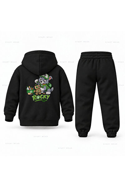 SVART WEAR طقم بدلة رياضية للأطفال مطبوع عليها شعار Paw Patrol Rocky Recycling