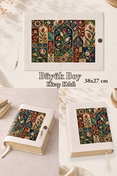renkli izler atölyesi Büyük Boy Kitap Kılıfı 38x27 cm | Patchwork Sanat Colle...