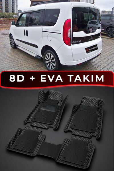 PASPASGRAFT Fiat Doblo Araca Özel 8D Deri Tam Kaplama + Premium Hücreli EVA O...