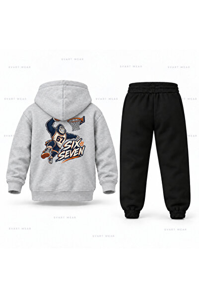 SVART WEAR Six Seven 67 Goril Smac Παιδικό Σετ Φόρμας με Κουκούλα και Στάμπα