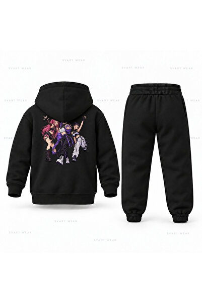 SVART WEAR طقم بدلة رياضية للأطفال مطبوع عليها KPop Demon Hunters Huntrix Selam