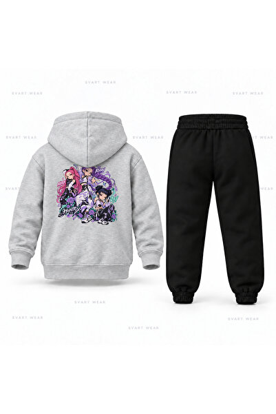 SVART WEAR طقم بدلة رياضية للأطفال مطبوع عليه KPop Demon Hunters Uclu Prova