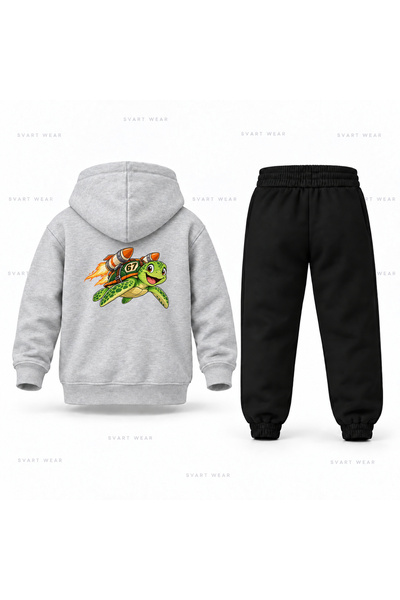 SVART WEAR طقم بدلة رياضية للأطفال مطبوع عليه Six Seven 67 Turtle Rocket